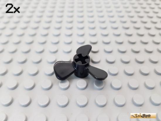 LEGO 2Stk Propeller / Rotor mit Kreuzloch schwarz 6041