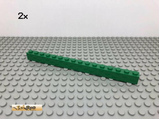 LEGO 2Stk 1x16 Basicstein Grn, Green 2465 178