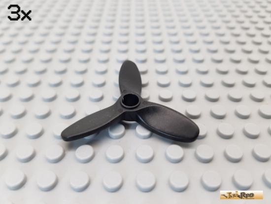 LEGO 3Stk Propeller / Rotor 3 Blatt schwarz 4617