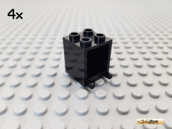 LEGO 4Stk Postkasten / Box 2x2x2 schwarz 4345