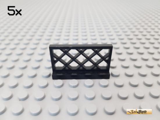 LEGO 5Stk Zaun / Gartenzaun / Absperrung 1x4x2 schwarz 3185