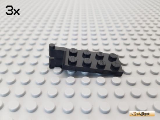 LEGO 3Stk Platte / Kupplung / Scharnier 2x4 schwarz 3639