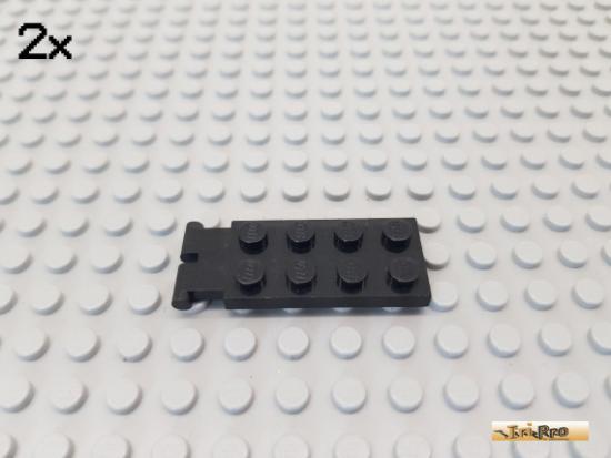 LEGO 2Stk Platte / Scharnier 2x4 schwarz 3315