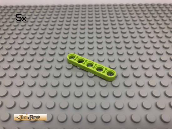 LEGO 5Stk 1x5 Technic Liftarm Flach Limette, Lime 32017 99