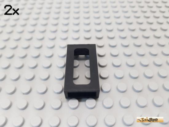 LEGO 2Stk Eisenbahn / Fenster 1x2x3 schwarz 4035 ohne Glas