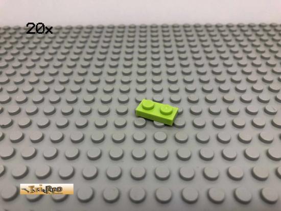 LEGO 20Stk 1x2 Platte Plate Basic Limette, Lime 3023 82