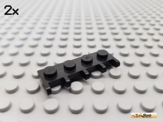 LEGO 2Stk Platte 1x4 / Scharnier schwarz 4315