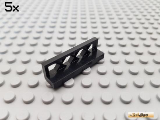 LEGO 5Stk Platte / Fliese / Zaun 1x4x1 schwarz 3633