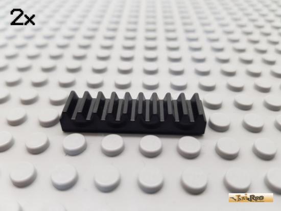 LEGO 2Stk Technic Platte / Zahnstange 1x4 schwarz 3743