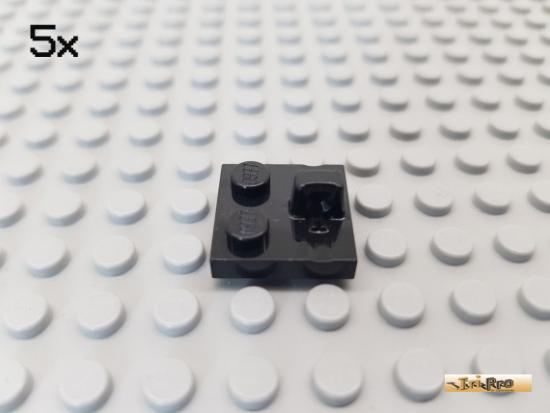 LEGO 5Stk Platte / Scharnier 2x2 schwarz 92582