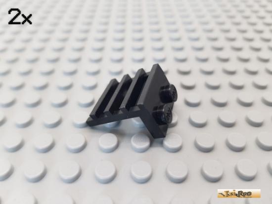 LEGO 2Stk Platte / Winkelplatte / Leiter 1x2 - 2x2 schwarz 4175