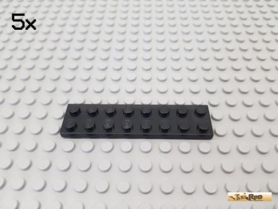 LEGO 5Stk Platte Basic 2x8 schwarz 3034