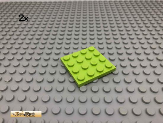 LEGO 2Stk 4x4 Platte Plate Basic Limette, Lime 3031 66