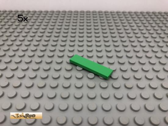 LEGO 5Stk 1x4 Fliese Platte Plate Basic Hellgrn, light green 2431 5