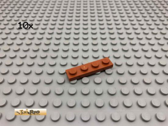 LEGO 10Stk 1x4 Platte Dunkelorange, Braun Orange 3710 35