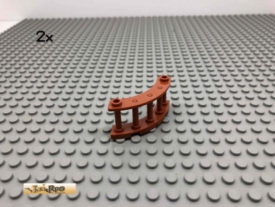 LEGO 2Stk 4x4x2 Zaun halbrund Dunkelorange, Braun Orange 30056 33