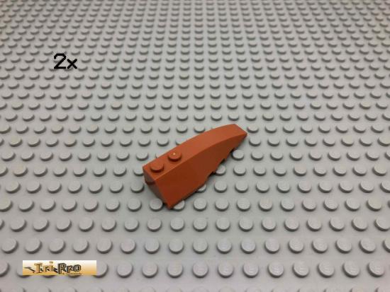 LEGO 2Stk 6x2 Flgelplatte Keil Dunkelorange, Braun Orange 41747 28