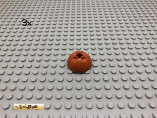 LEGO 3Stk Hemisphere Dunkelorange, Braun Orange 44359 25