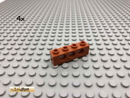 LEGO 4Stk 1x4 Technic Lochstein Balken Dunkelorange, Braun Orange 3701 24