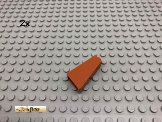 LEGO 2Stk 2x1x3 75 Schrgstein Dunkelorange, Braun Orange 4460 8