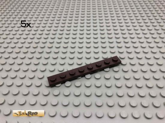 LEGO 5Stk 1x8 Platte Dunkelbraun, Dark Brown 3460 31