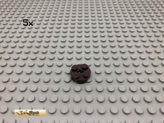 LEGO 5Stk 2x2 Platte rund Dunkelbraun, Dark Brown 4032 12