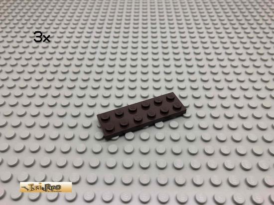 LEGO 3Stk 2x6 Platte Dunkelbraun, Dark Brown 3795 11