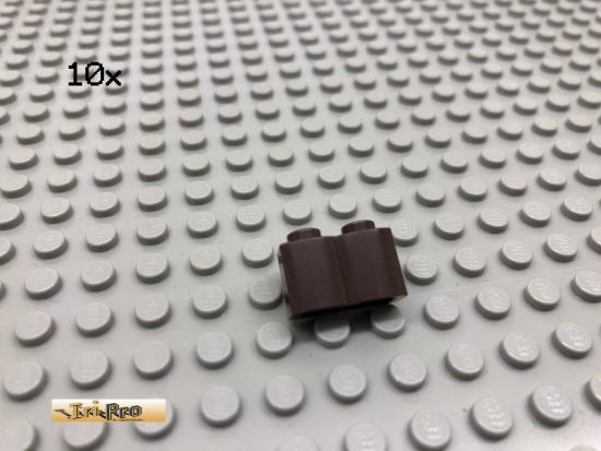 LEGO 10Stk 1x2 Palisaden Stein Dunkelbraun, Dark Brown 30136 5