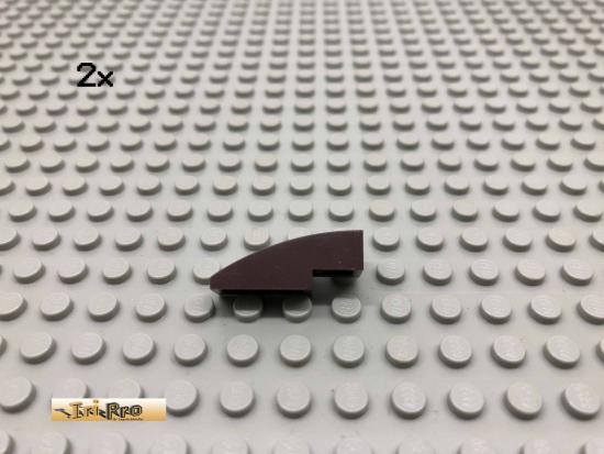 LEGO 2Stk 1x3 Schrg gebogen gerundet Dunkelbraun, Dark Brown 50950 3