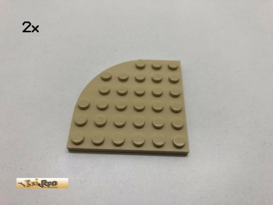 LEGO 2Stk 6x6 Platte Viertelkreis Basic Brick Beige, 6003 bf