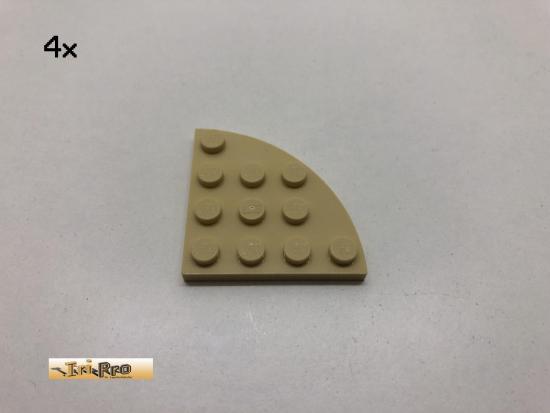 LEGO  4Stk 4x4 Platte Viertelkreis Basic Brick Beige, 30565 be