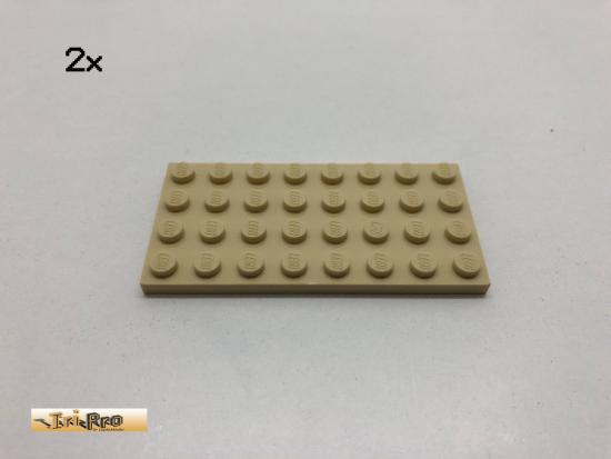 LEGO 2Stk 4x8 Bauplatte Basic Brick Beige, Tan 3035 bl