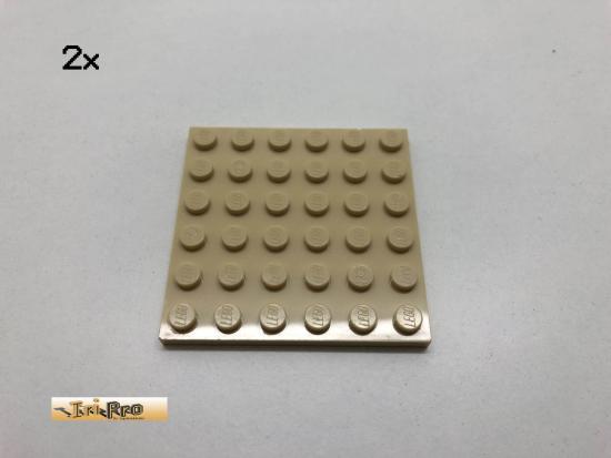 LEGO  2Stk 6x6 Bauplatte  Basic Brick Beige, Tan 3958 bj