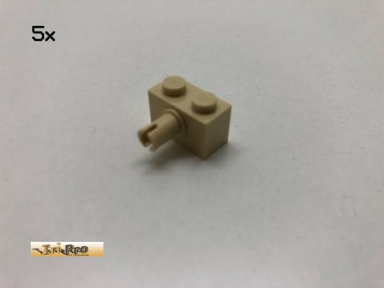 LEGO 5Stk 1x2x1 mit Pin Basic Brick Beige, Tan 2458 x