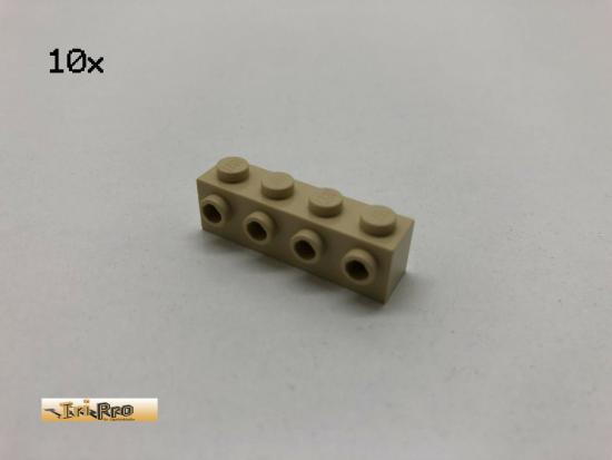 LEGO 10Stk 1x4x1 mit 4 Noppen seitlich Basic Brick Beige, Tan 30414 ac