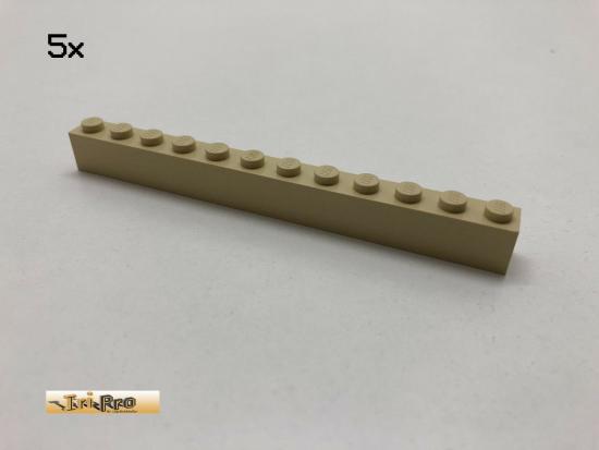 LEGO 5Stk 1x12x1 Basic Brick Beige, Tan 6112 aj