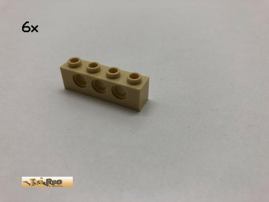 LEGO 6Stk 1x4x1 Technic Lochstein Basic Brick Beige, Tan 3701 al