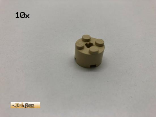 LEGO 10Stk 2x2x1 Sule rund Basic Brick Beige, Tan 6143 ck