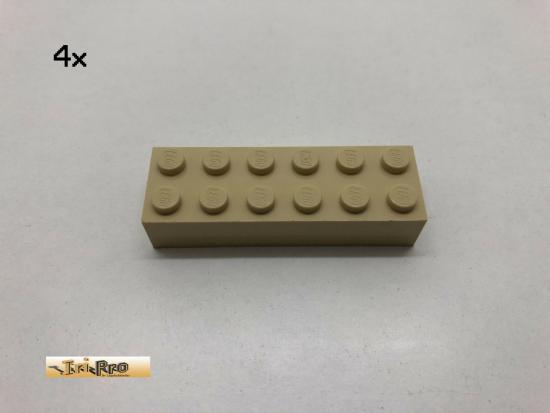 LEGO 4Stk 2x6x1 Basic Brick Beige, Tan 2456 44237 aq