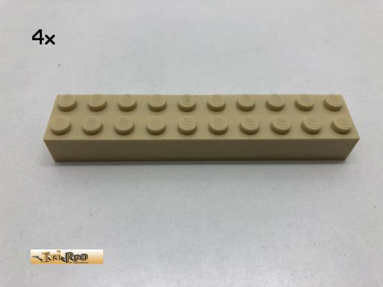 LEGO 4Stk 2x10x1 Basic Brick Beige, Tan 3006 as