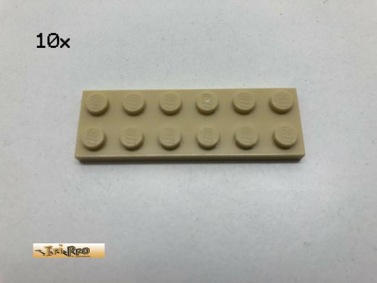 LEGO 10Stk 2x6 Platte Beige, Tan 3795 co