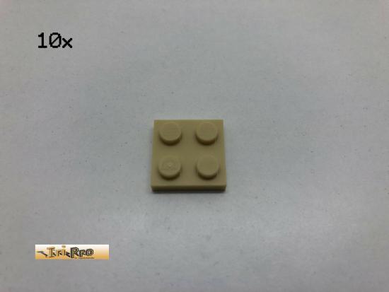 LEGO 10Stk 2x2 Platte Beige, Tan 3022 cl