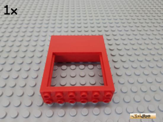 LEGO 1Stk Fenster / Rahmen 2x6x6 rot 6236