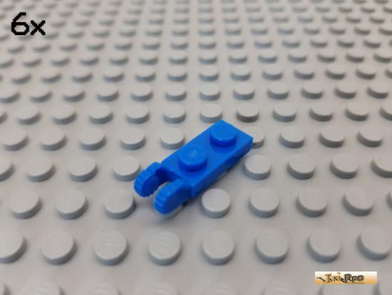 LEGO 6Stk Platte 1x2 modifiziert Scharnier / Rastergelenk blau 44302