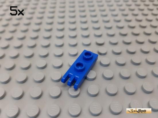 LEGO 5Stk Platte / Scharnier 1x2 3 Finger blau 4275