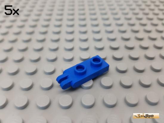 LEGO 5Stk Platte / Scharnier 1x2 2 Finger blau 4276