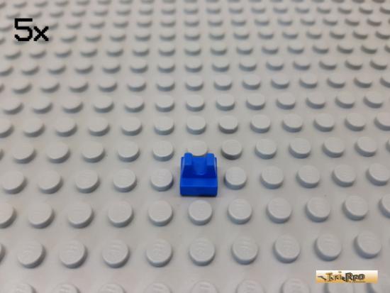 LEGO 5Stk Platte 1x1 mit Clip oben blau 2555