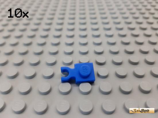 LEGO 10Stk Platte 1x1 mit Clip vertikal blau 4085