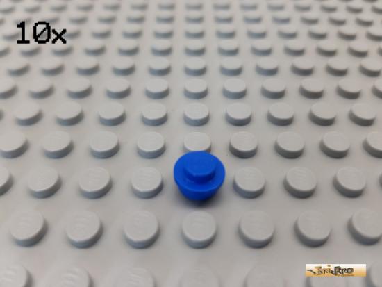 LEGO 10Stk Platte 1x1 rund blau 4073