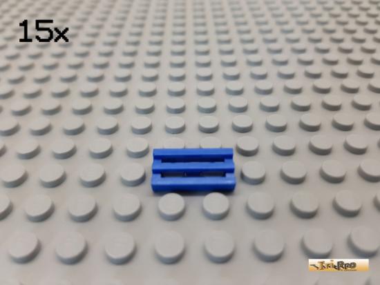 LEGO 15Stk Platte / Fliese / Gitter 1x2 blau 2412